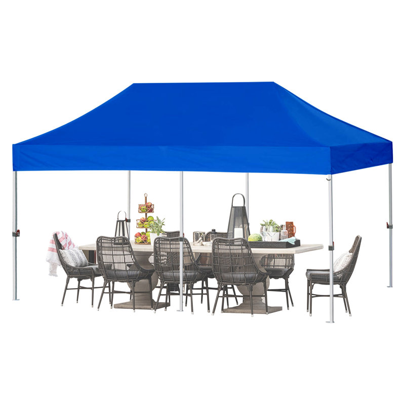 Amaziyah 96'' W x 96'' D Steel Pop-Up Canopy, Blue, 10ft x 20ft