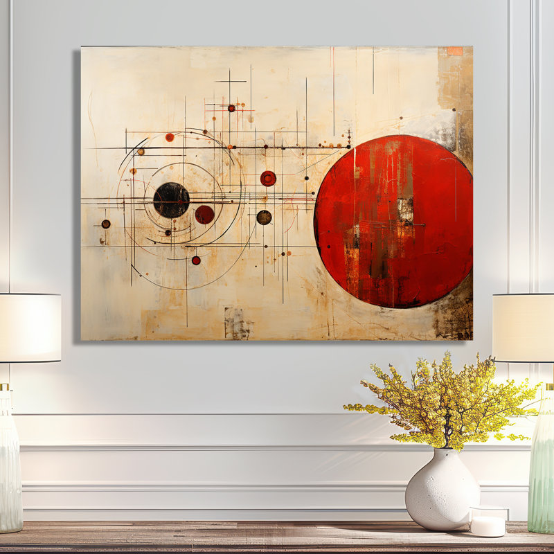 Lune rouge mercure rétrograde - paysage abstrait, art mural, Métal métal, H 24 po x l 32 po