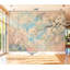 Peler et coller papier peint adhésif délicat cerisier en fleurs branches pastel peinture abstraite art mural auto-adhésif et amovible