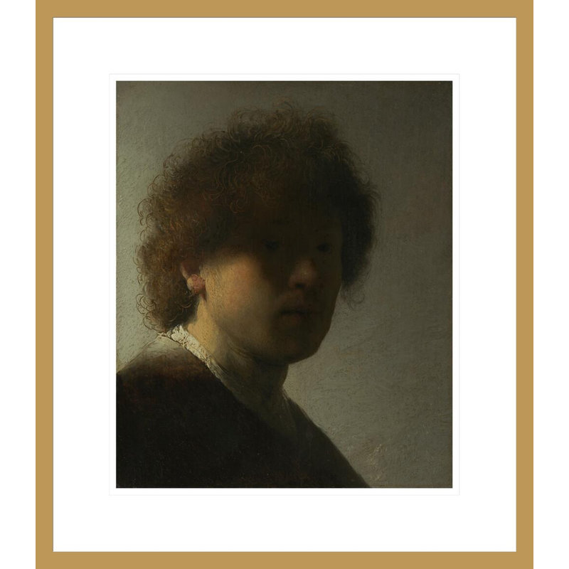 Autoportrait à un âge avancé par Rembrandt van Rijn - Estampe numérique encadrée, H 20,3 po x l 17,75 po