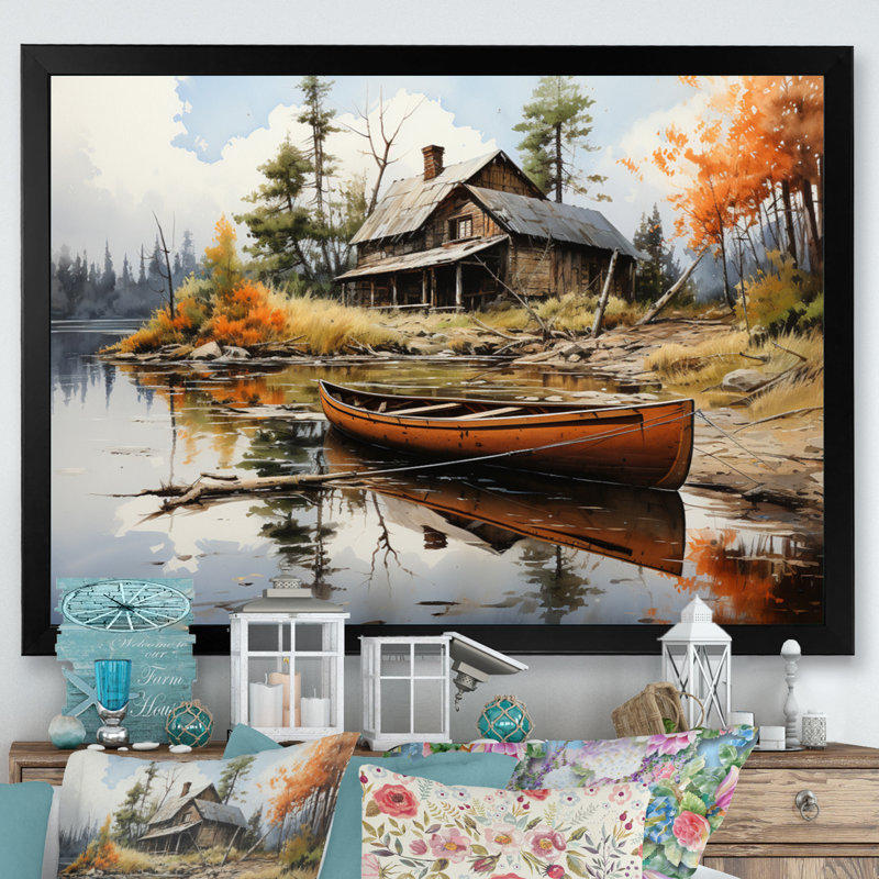 Betsi Brown Lakehouse Reflections of Solitude III - impression, H 30 po x l 40 po x P 1,5 po, Cadre simple noir