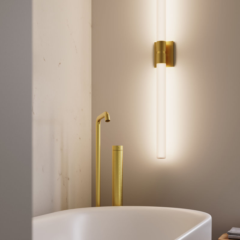 Scepter 1 - Light LED Bath Bar, 3000, Satin Brass