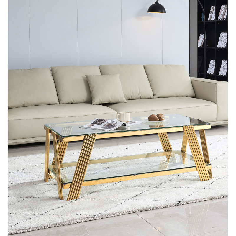 Table basse 47 po, Doré