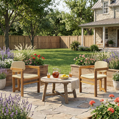 Bon Furni 2-Piece Outdoor Woven Rattan Armchair Set, Ergonomic Accent Chairs for Patio, Garden & Outdoor Spaces