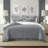 Ensemble d'édredon en coton gris uni 8 pièces Shay-109897604