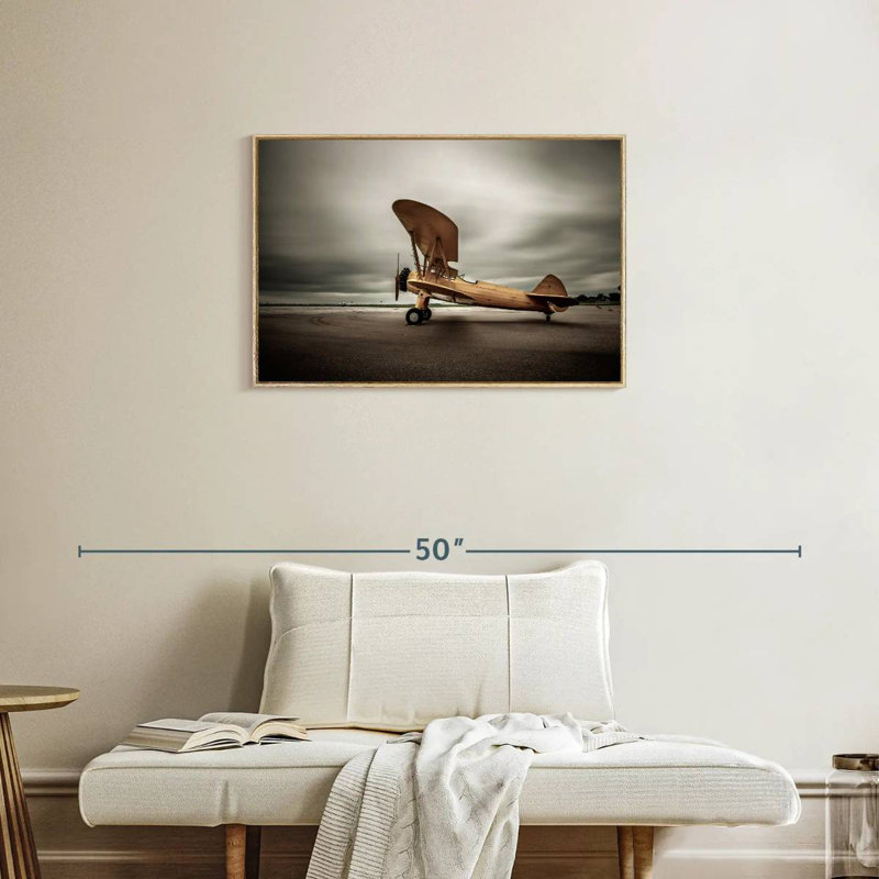 Biplan, Cadre flottant en bois naturel, 46 po x 31 po