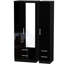 Yvette 3 Door Manufactured Wood Wardrobe-18860442-23704038