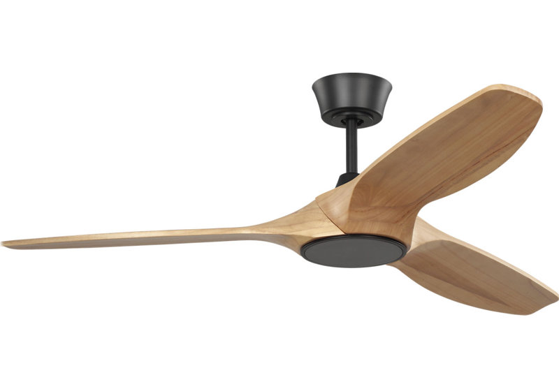 Selen Smart LED Ceiling Fan, Natural Honey, Midnight Black, 52" Wide