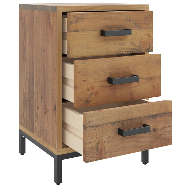 Addylan 40cm W Solid Wood Bedside Table, Brown