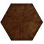 Table basse hexagonale rétro 36 "avec tablette et tiroir, 2 niveaux-1136328641