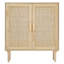Armoire de rangement en rotin avec tablettes réglables et portes magnétiques