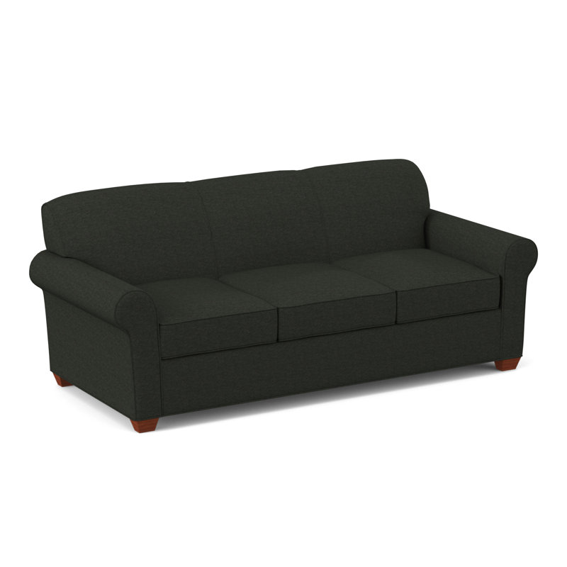 Finn Rolled Arm Sofa with Reversible Cushions, BM Cherry, Antic Pepper, 34" H x 83" W x 36" D