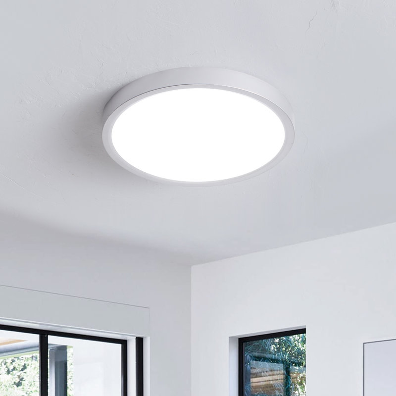 Plafonnier encastré Boncho, Blanc, H 0,9 po x l 9,06 po x P 9,06 po