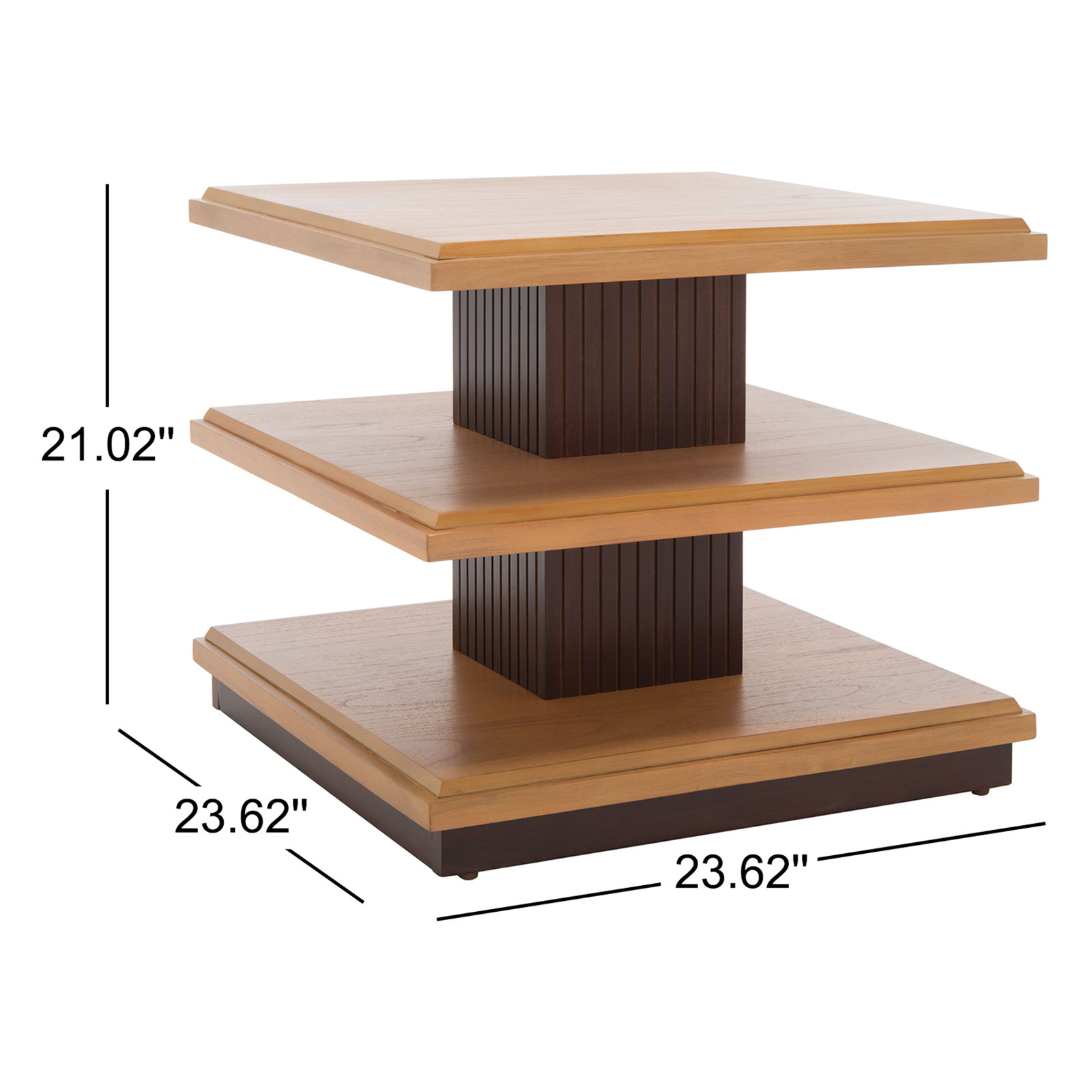 Paddy Solid Wood End Table, Walnut/Natural