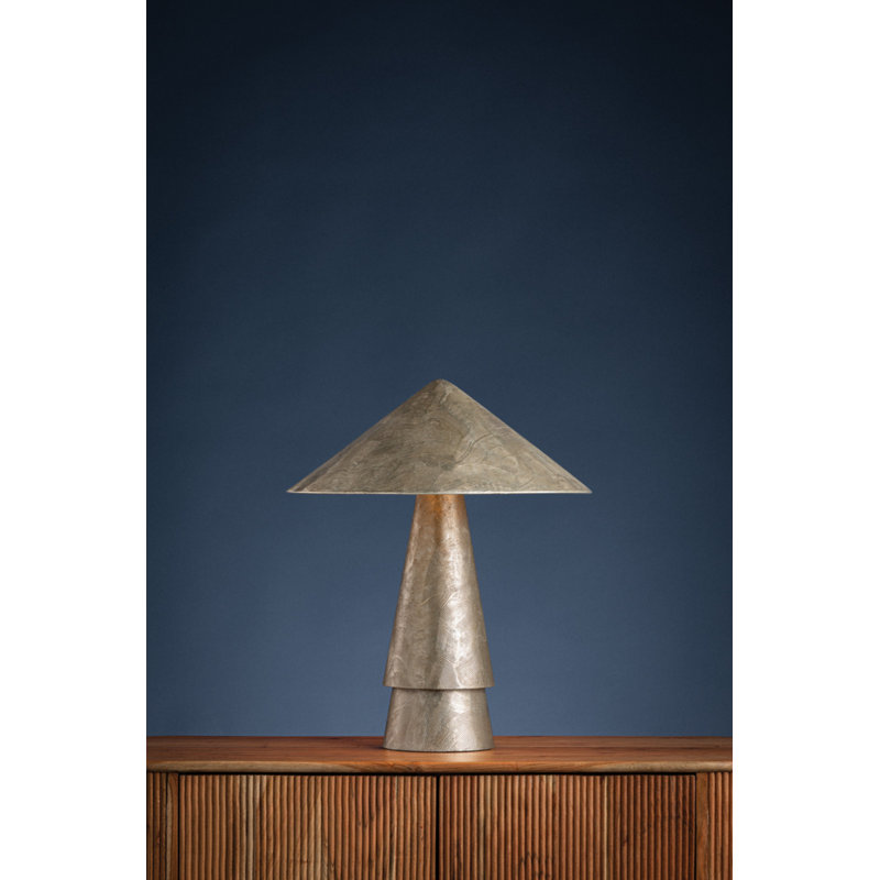 Foxton Table Lamp in Warm Leaf, Silver, Silver
