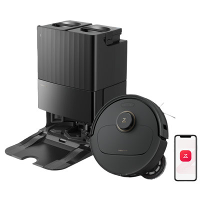 Roborock Qrevo S5V Robot Vacuum Cleaner, FlexiArm Edge Mopping, 12,000Pa Suction, Dual Zero-Tangle System, Obstacle Avoidance, Self-Washing & Drying