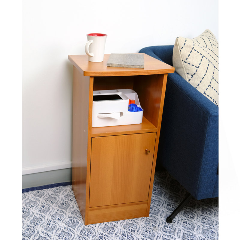 Versatile Chairside Table With Storage And Shelf, A Practical And Stylish Addition To Any Room.