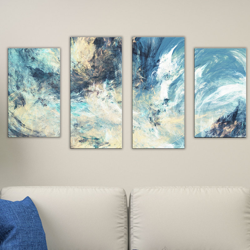 «Feeling», ensemble de 4 reproductions d'art sur toiles tendues, H 38 po x l 72 po x P 1,5 po