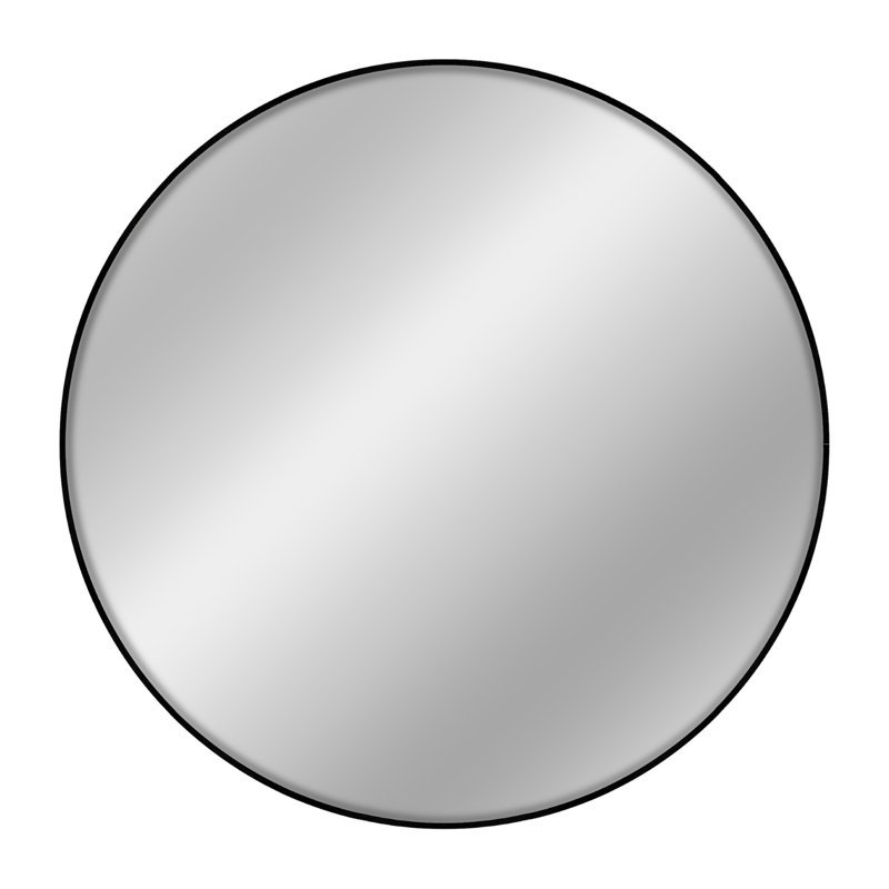 nielsen Jaron Round Wall Mirror, Aluminium, 80 cm H x 80 cm W, Black
