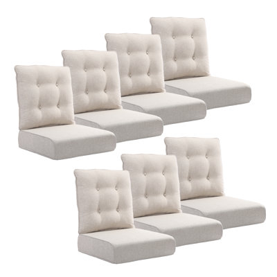 All-Weather Olefin Outdoor Patio Sofa Replacement Cushions, Water & UV Resistant Deep Seat Chair Cushions for Outdoor Furniture, Multiple Colors Available, 1–10 Pairs