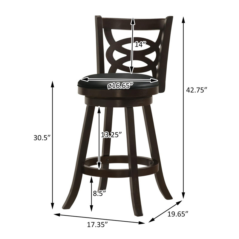 Caeron Swivel Bar & Counter Stool, Bar Stool (30.5” Seat Height)