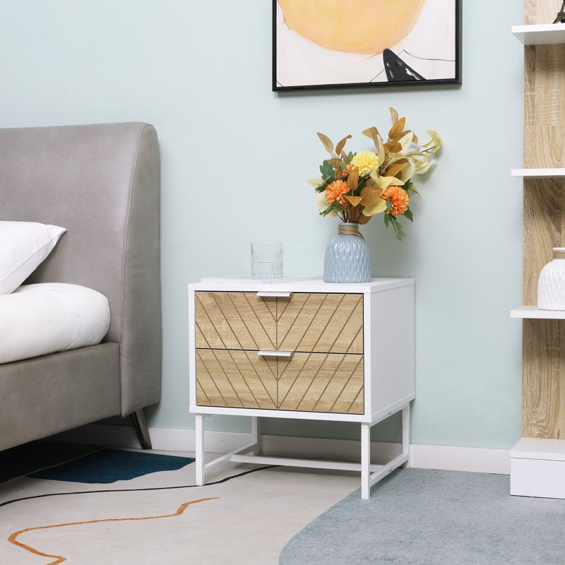 Calynne 45cm W Manufactured Wood Bedside Table
