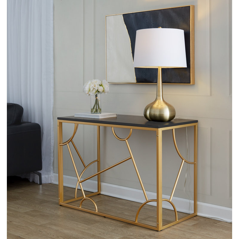 Kinza Steel Writing Desk, Black