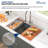 36'' L 60/40 Double Bowl Drop-In Kitchen Sink SUS304 Stainless Steel Sink with Ledge Workstation and Accessories