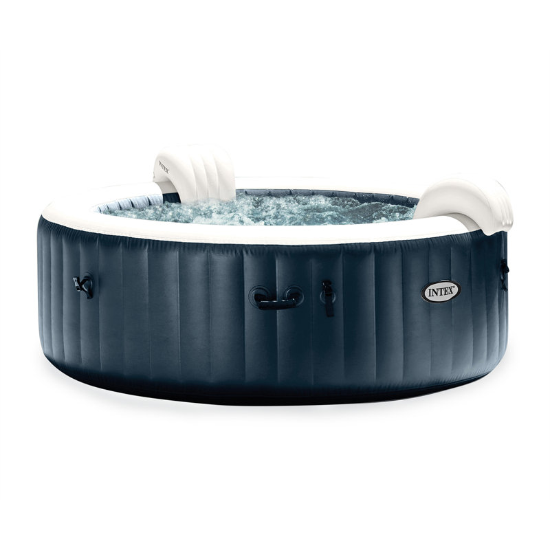 Intex 110 Volt 6 Person 170 - Jet Vinyl Round Inflatable Hot Tub in Blue