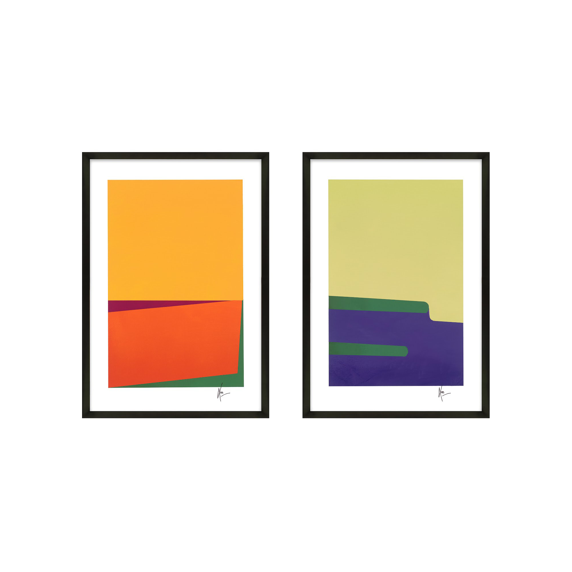 Sahara & Kalahari. Set Of 2 by Lee Lessem, 30" H x 21" W x 1.25" D, Black