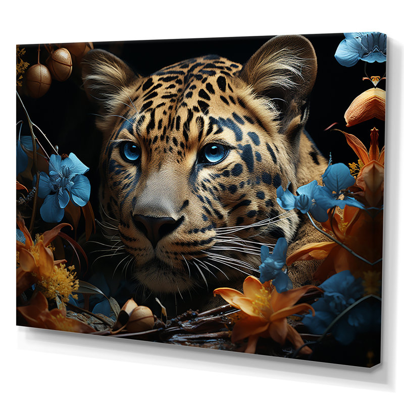 Portrait de chasseur léopard insaisissable sur toile, Toile tendue, H 12 po x l 20 po