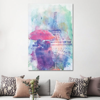 Eiffel Tower Love by 33 Broken Bones - Wrapped Canvas Print