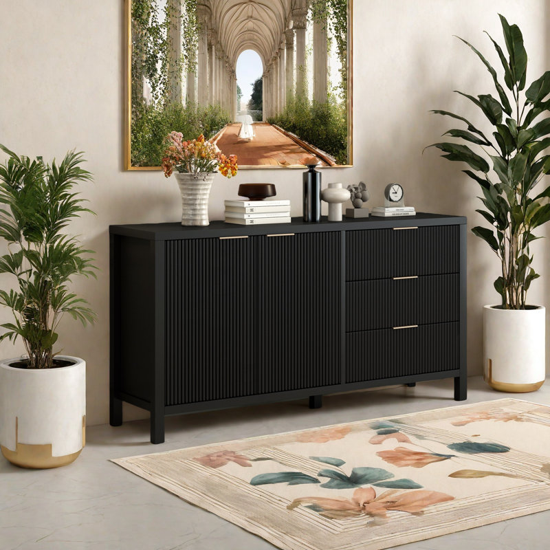 Buffet Minimalist Wave, Bleu