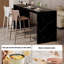 Comptoir de bar / îlot de cuisine 74,8 po en bois fritté noir moderne simple, convient pour la cuisine et le salon-2112865462