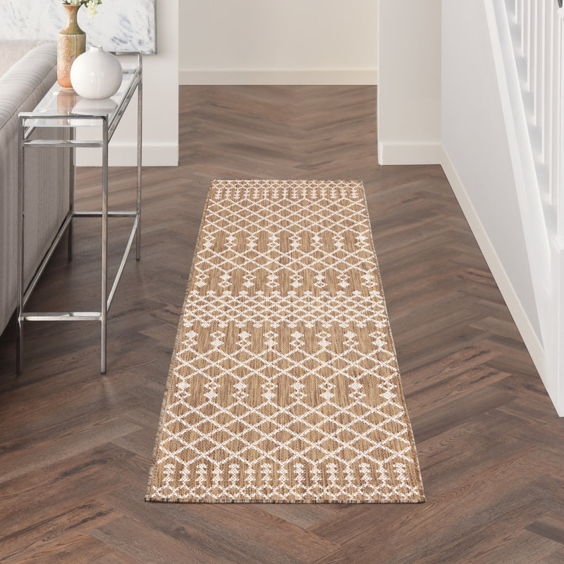 Robbs Rectangle Indoor/Outdoor Area Rug, Runner 2' x 6', Jute
