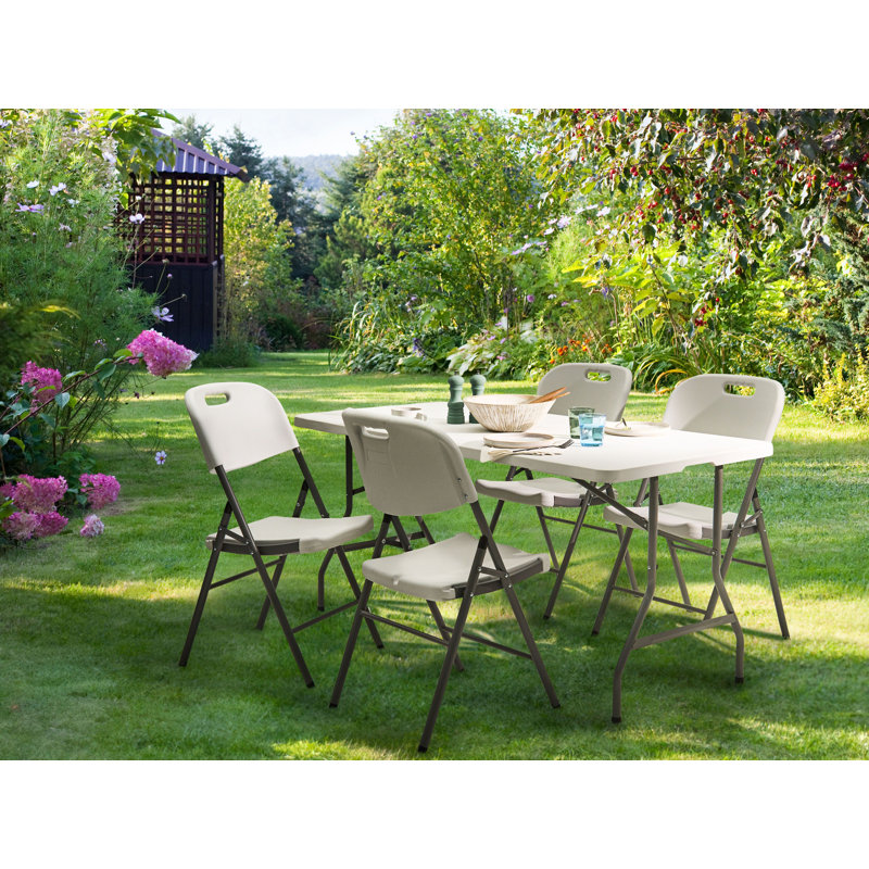 Charnice 4 - Person Patio Dining Set with Rectangular Table, 74" H x 152" W x 74" D
