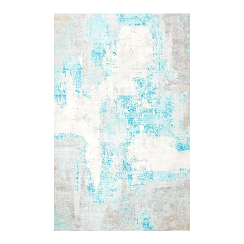 Cotton Abstract Indoor Rug, Rectangle 5' x 7'