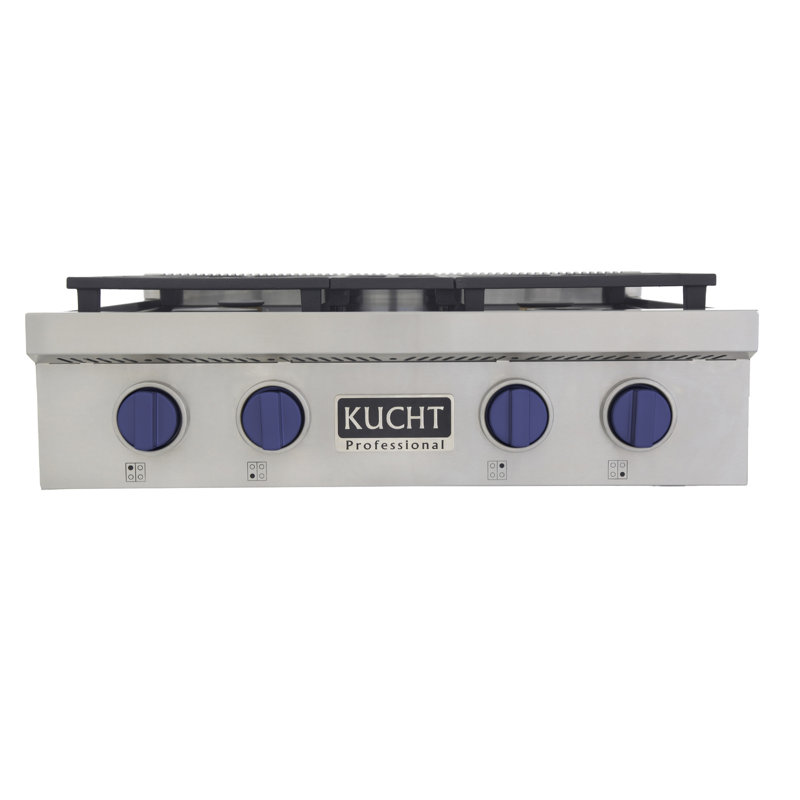 30" 4 Burner Cooktop, Liquid Propane, Royal Blue