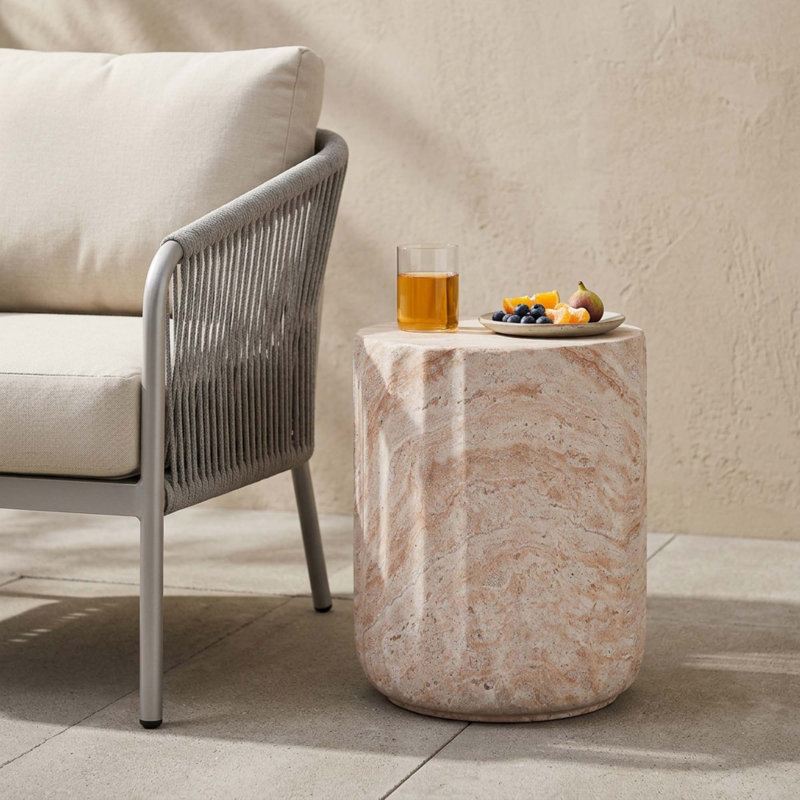 Outdoor/Indoor Lightweight Concrete Side Table