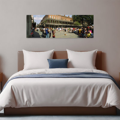 Tourists In Front Of A Building, New Orleans, Louisiana, Usa Abstract Contemporary Architecture Tree Wall Art