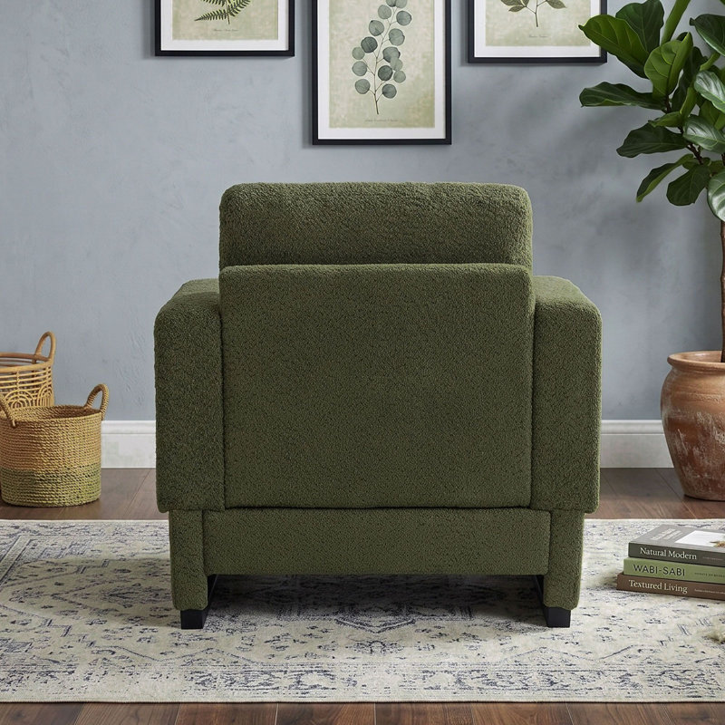Fauteuil rembourré avec coussin, Green