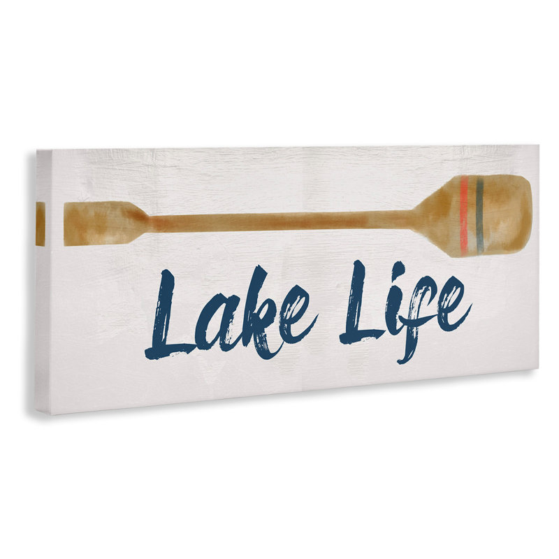 «Stupell Industries Lake Life Boat Oar», art mural sur toile par Lil 'Rue, H 10 po x l 24 po x P 1,5 po