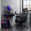 17 Stories Blandina Adjustable Headrest and Reclining PC & Racing Game Chair in Black-1797474899