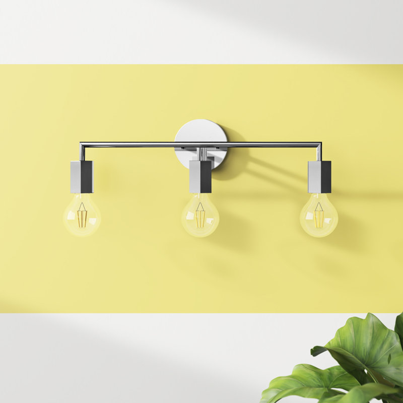 Éclairage de salle de bain à intensité variable 3 lumières Chanh, Chrome poli