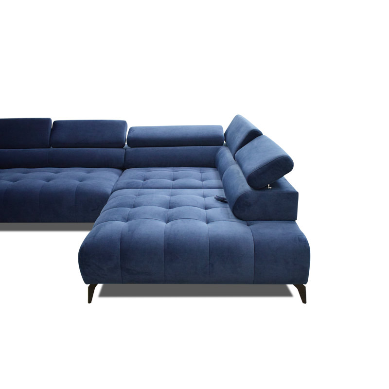 Temecia 3 Seater Corner Sofa , Right Hand Facing, Blue