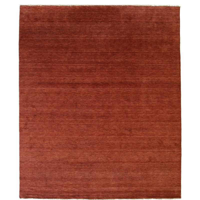 Breshears Red Handmade Wool Rug, Rectangle 4' x 6'