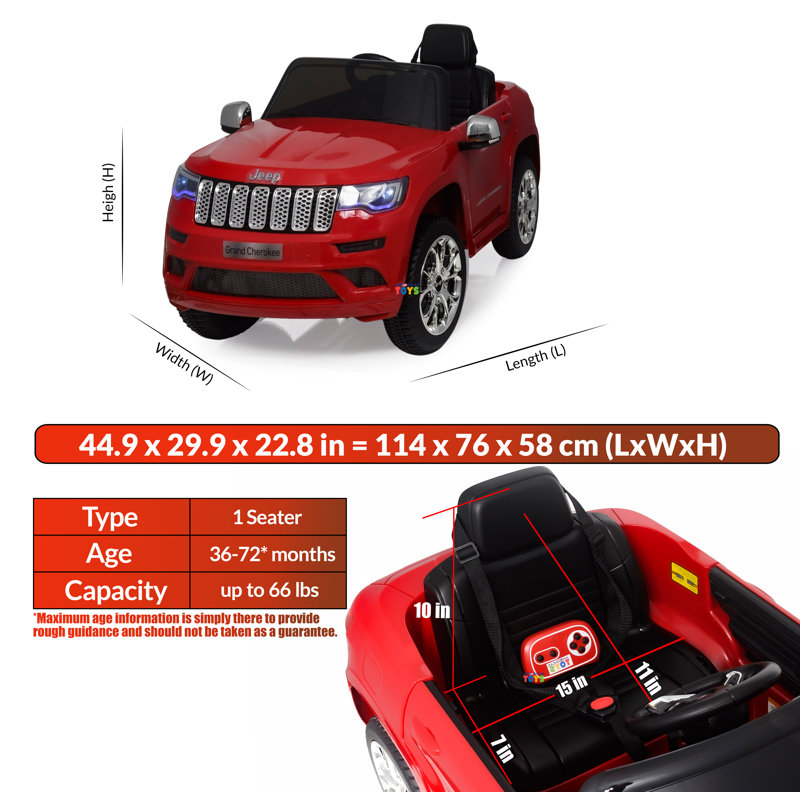 Jeep Licensed Ride On Truck, Red