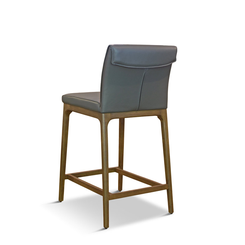 Keler Leather Counter Stool, Gray