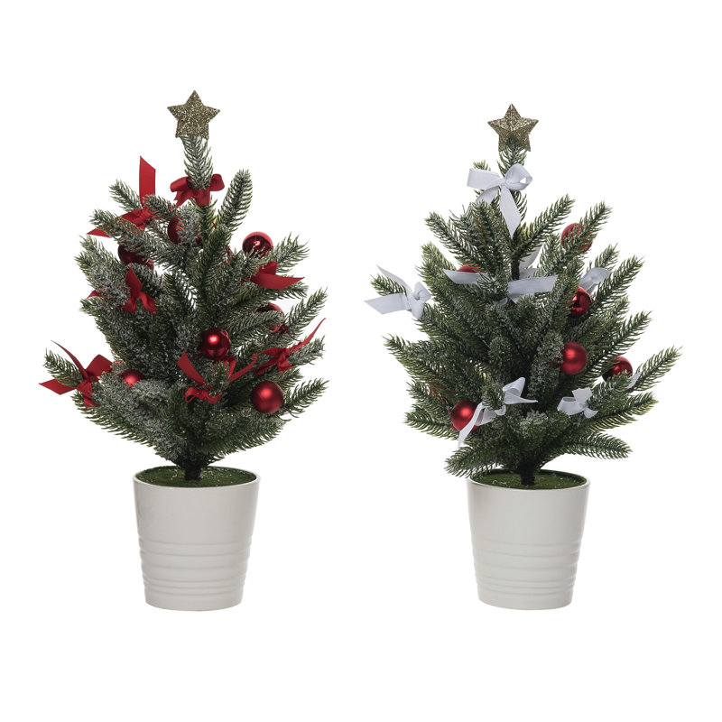 Ensemble de 2 mini décorations de Noël vertes