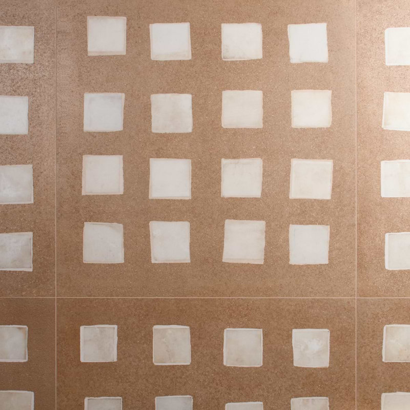 Bariazzo Deco 35x35 Semi-Polished Concrete Look Porcelain Tile, Terracotta